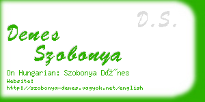 denes szobonya business card